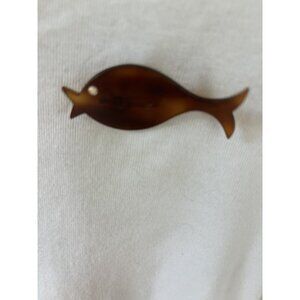 Root Beer Bakelite Fish Brooch Pin Vintage Estate Sale